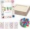 6-Pack DIY Wooden Picture Frames – 4x6 Inch Unfinished Photo Frames with 60 Stickers for Painting, Crafts, and Personalized Gifts